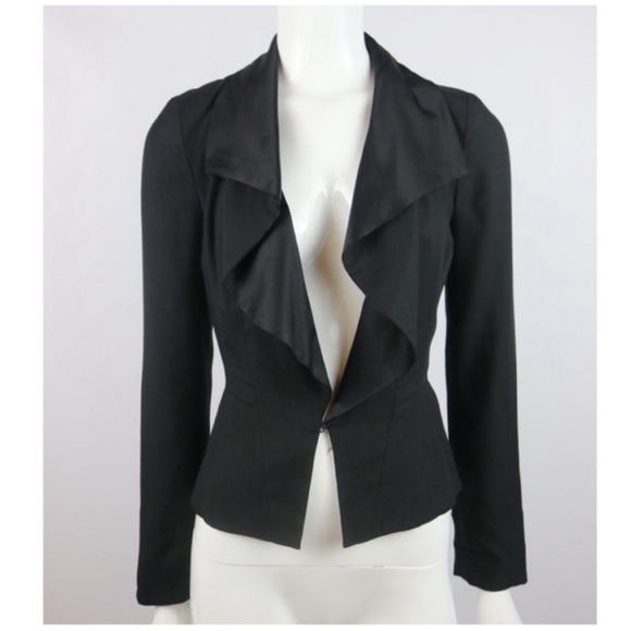 Anthropologie Jackets & Blazers - Anthropologie Tabitha Silk Black Women's Blazer Ruffle Goth Fantasy Runs Small